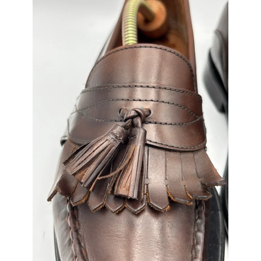 Bass Weejuns Men's Brown Leather Kiltie Tassel Loafers – Classic Dress Shoes